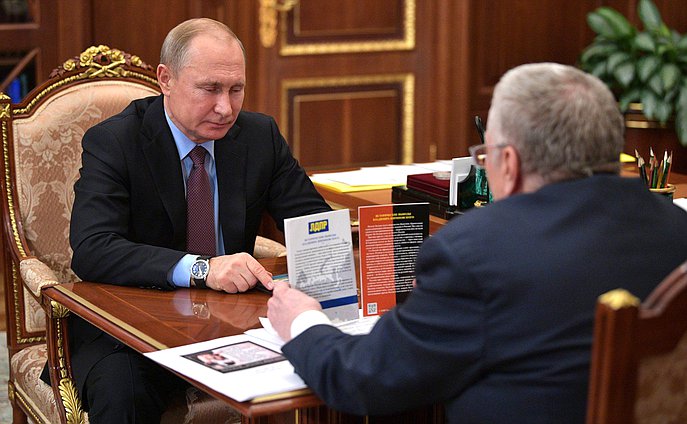 Председатель ЛДПР Владимир Жириновский встретился с Президентом РФ Владимиром Путиным