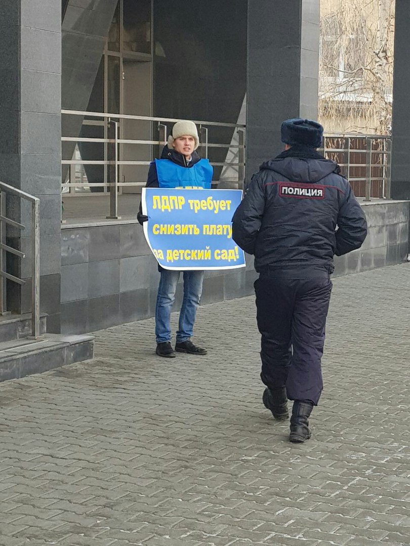 ЛДПР пикетировала Правительство с требованием снизить цену за детсад