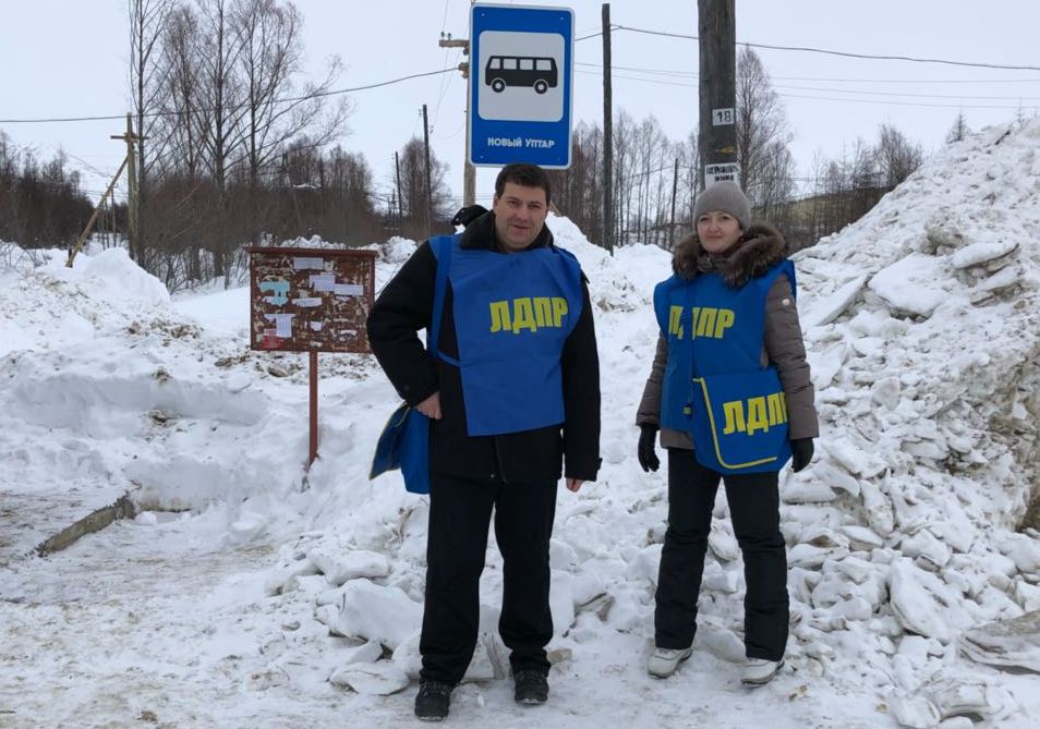 Пикет ЛДПР в поселке Уптар