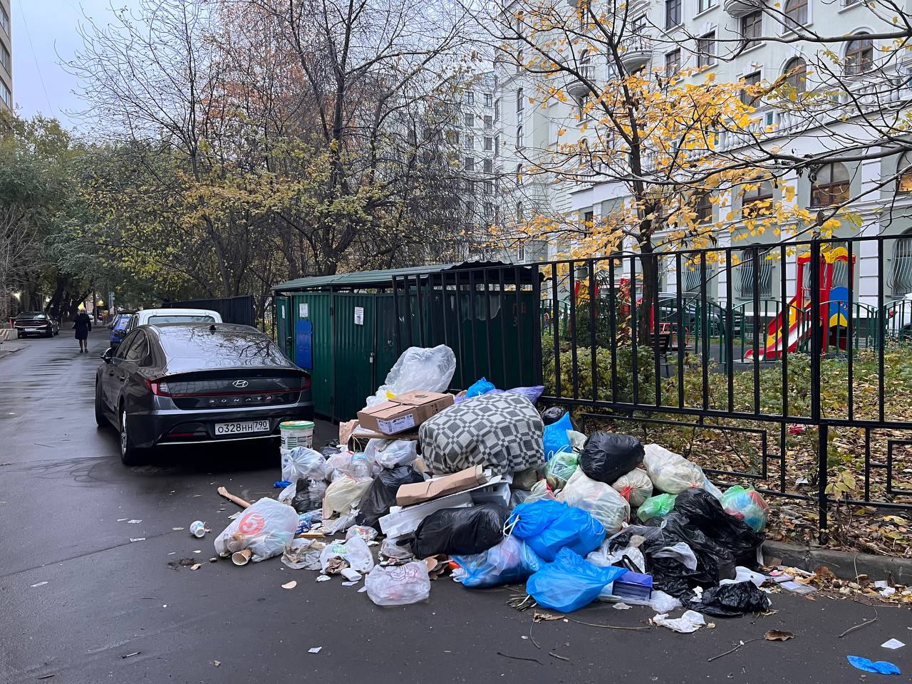 Центр Москвы свалка мусора