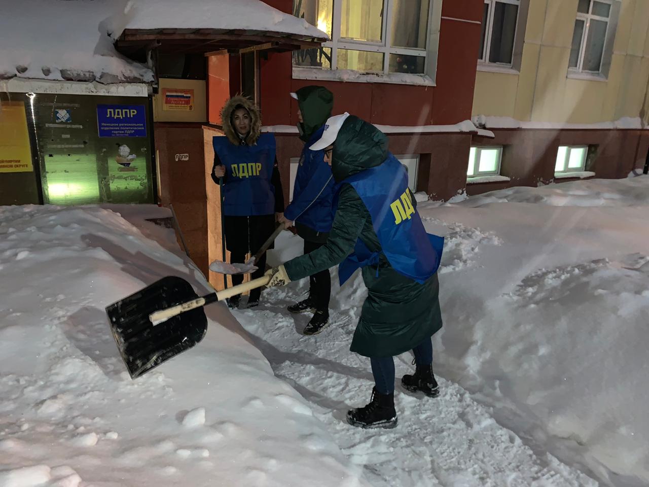 АКТИВИСТЫ ЛДПР ВЫШЛИ НА УБОРКУ СНЕГА